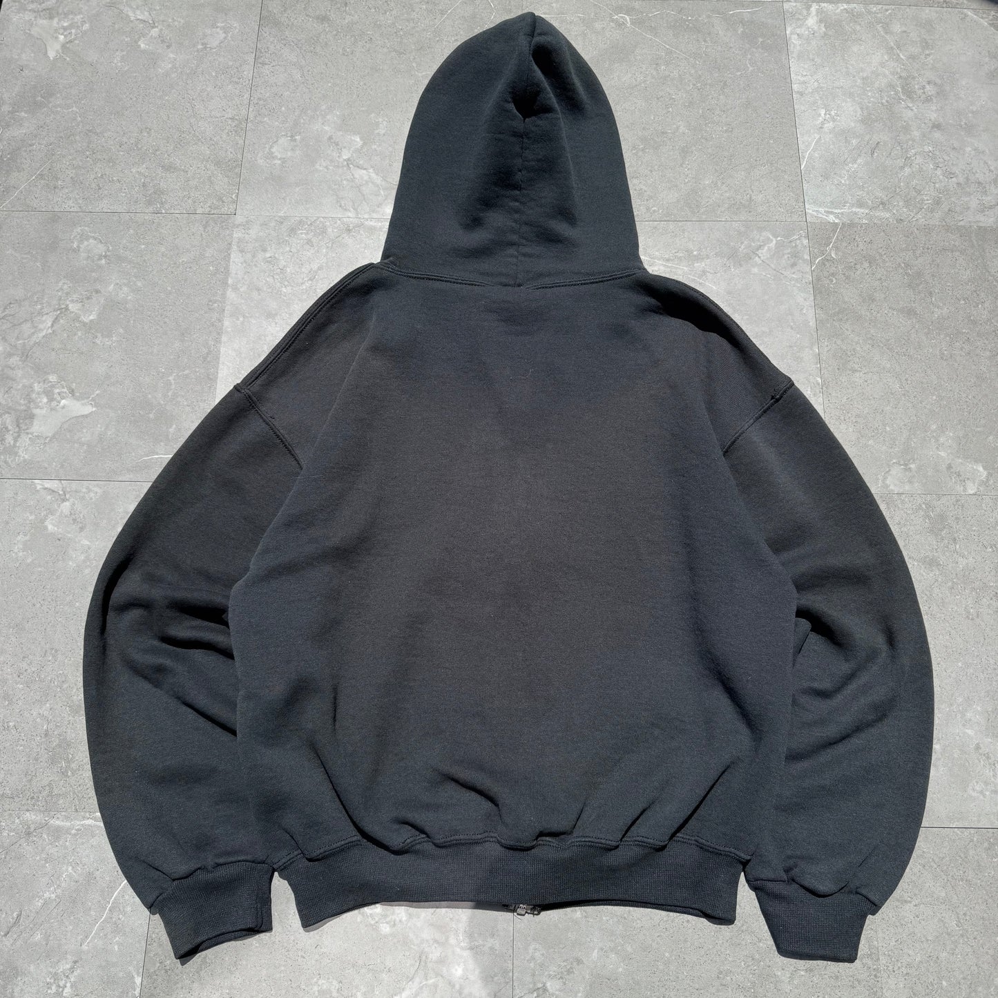 90s Russell Athletic Black Zip-Up Hoodie KiiChain Clothing