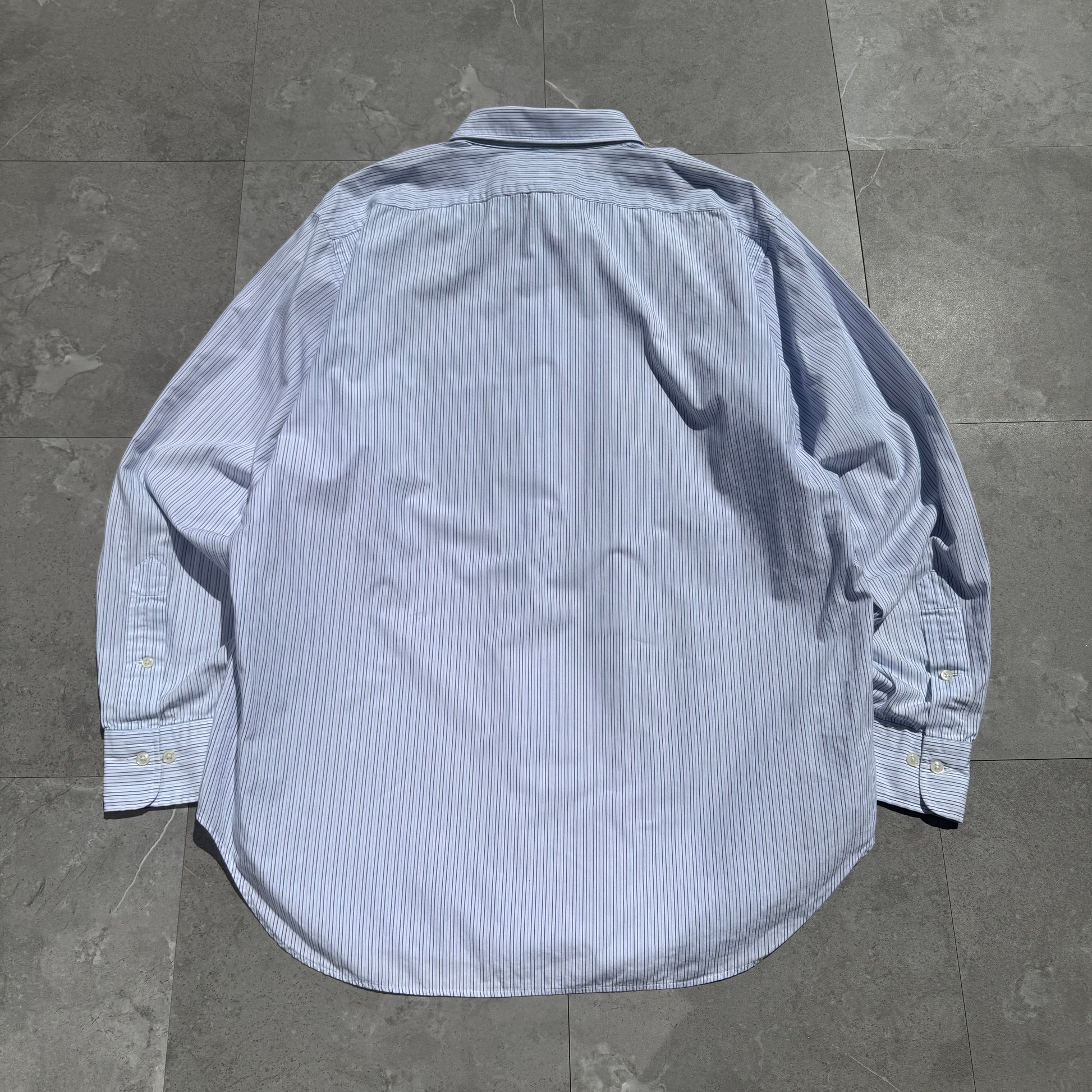 90s Ralph Lauren “Andrew” No-Pony Blue Striped Shirt KiiChain Clothing