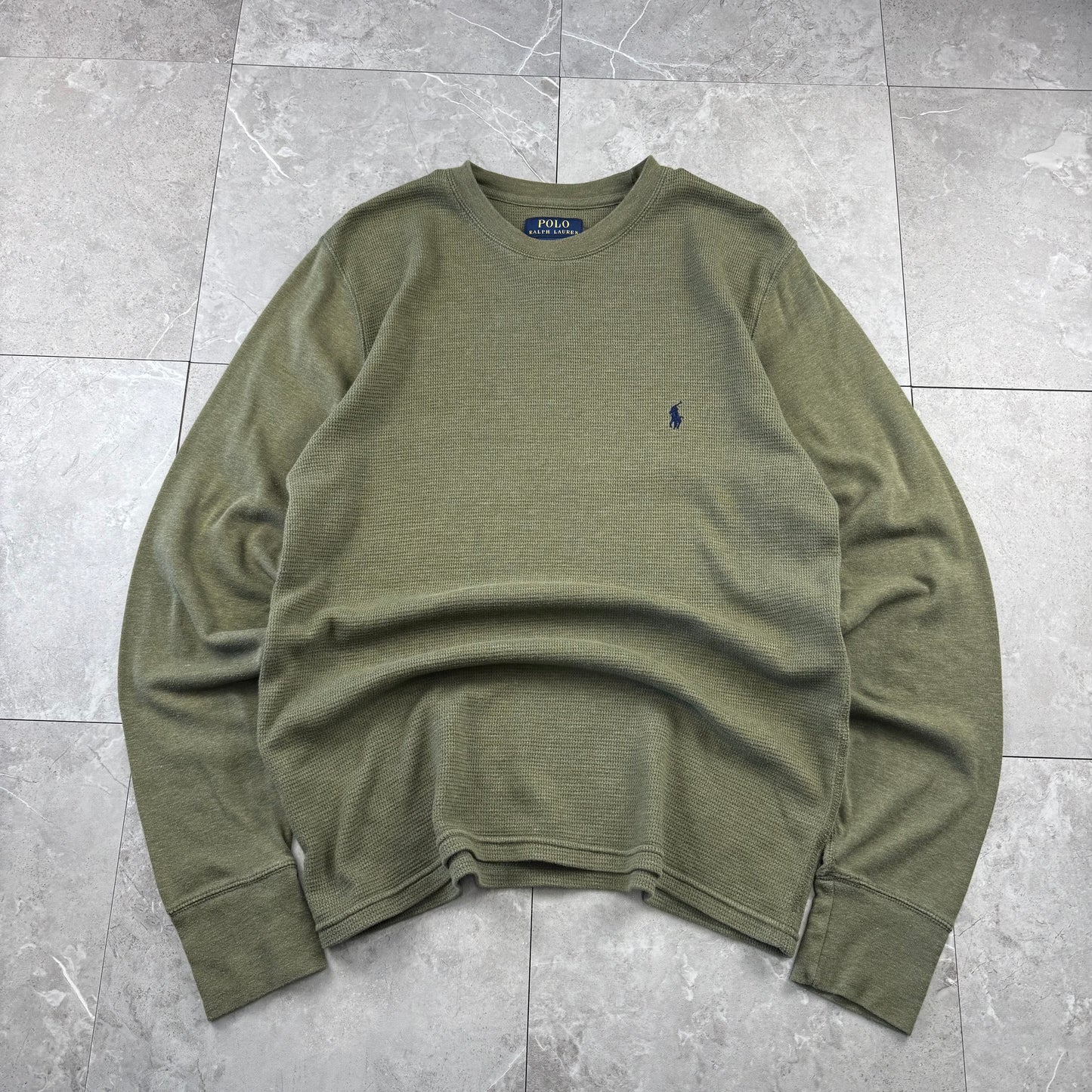 00s~ Polo Ralph Lauren Olive Green Long Sleeve Thermal