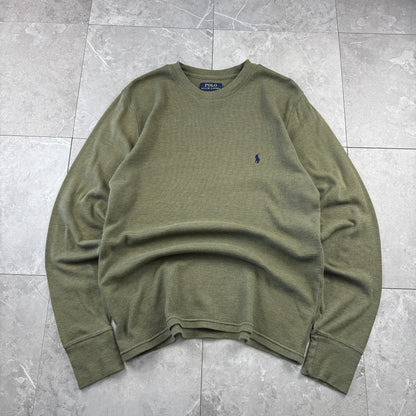 00s~ Polo Ralph Lauren Olive Green Long Sleeve Thermal
