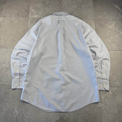 00s Brooks Brothers 346 Light Blue Slim Fit Striped Shirt