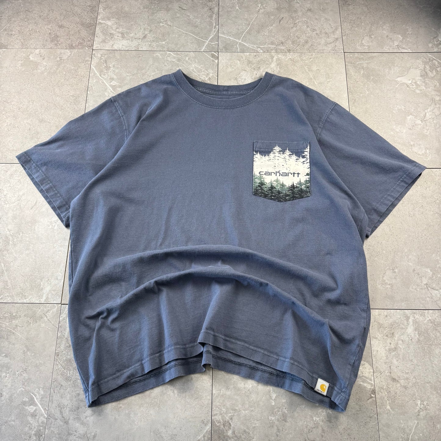 00s Carhartt Blue Forest Graphic Pocket T-Shirt