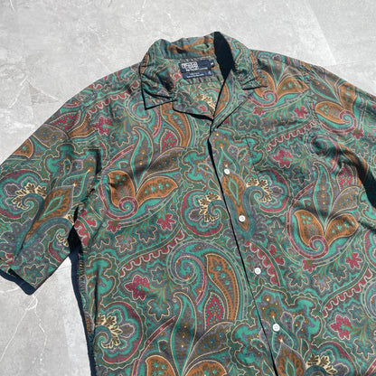 80s-90s Ralph Lauren Made in USA Paisley Hawaiian Shirt