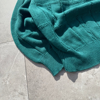 90s Towncraft Made in USA Green Cotton Design Knit