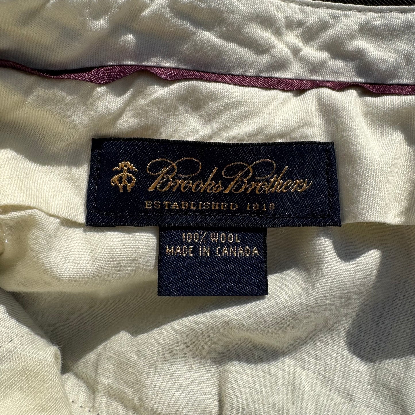 90s-00s Brooks Brothers Made in Canada Two-Tuck Pleated Wool Slacks