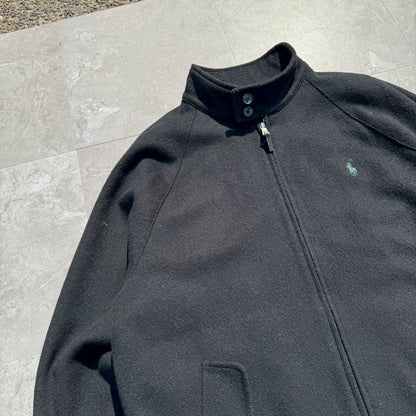 00s Ralph Lauren Black Wool Harrington Jacket