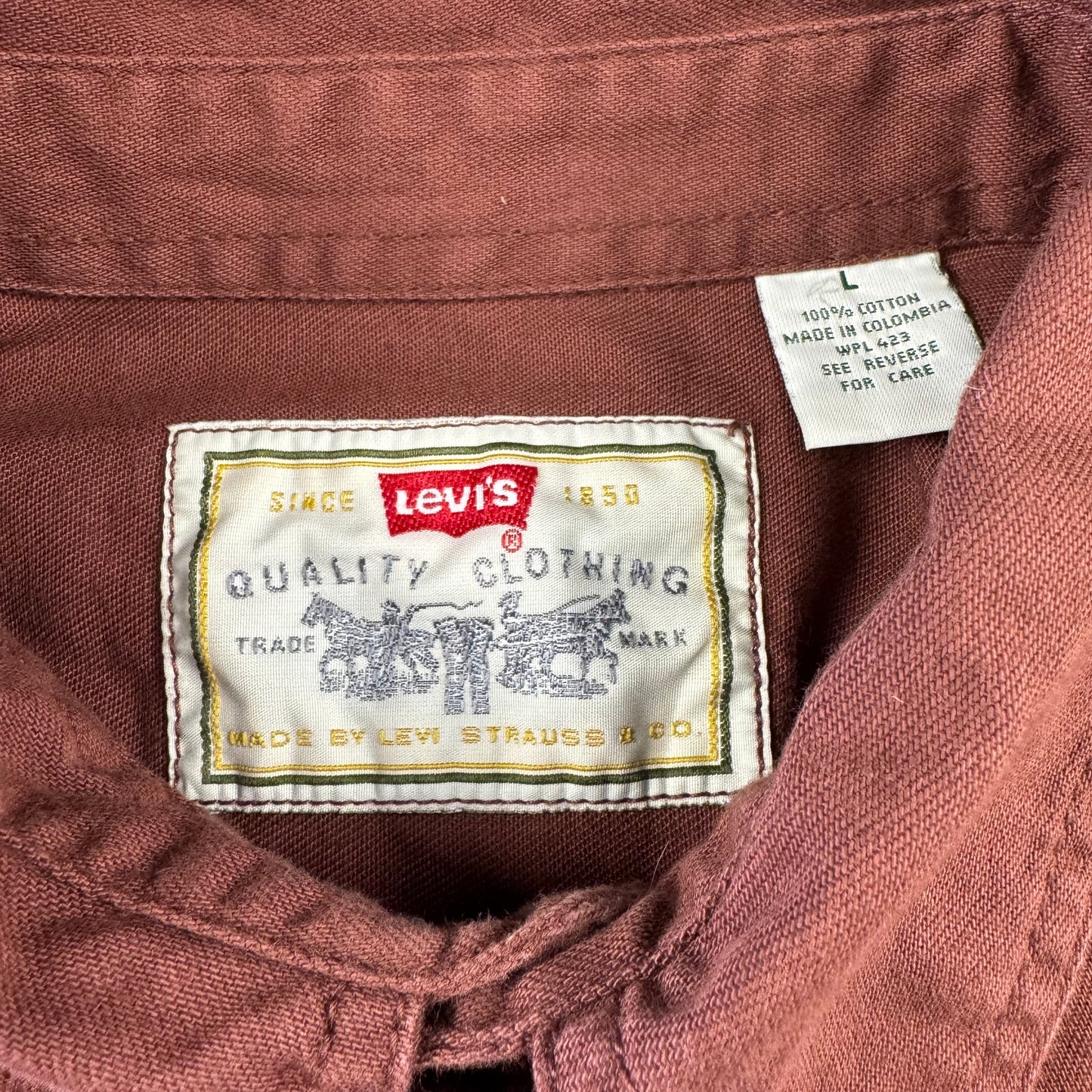 90s-00s Levi's Burgundy Heavyweight Dual Pocket Shirt