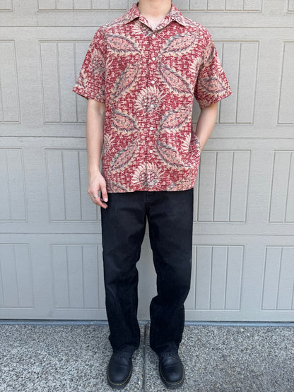 00s Polo by Ralph Lauren Vintage Camp Red Leaf Open Collar Shirt M