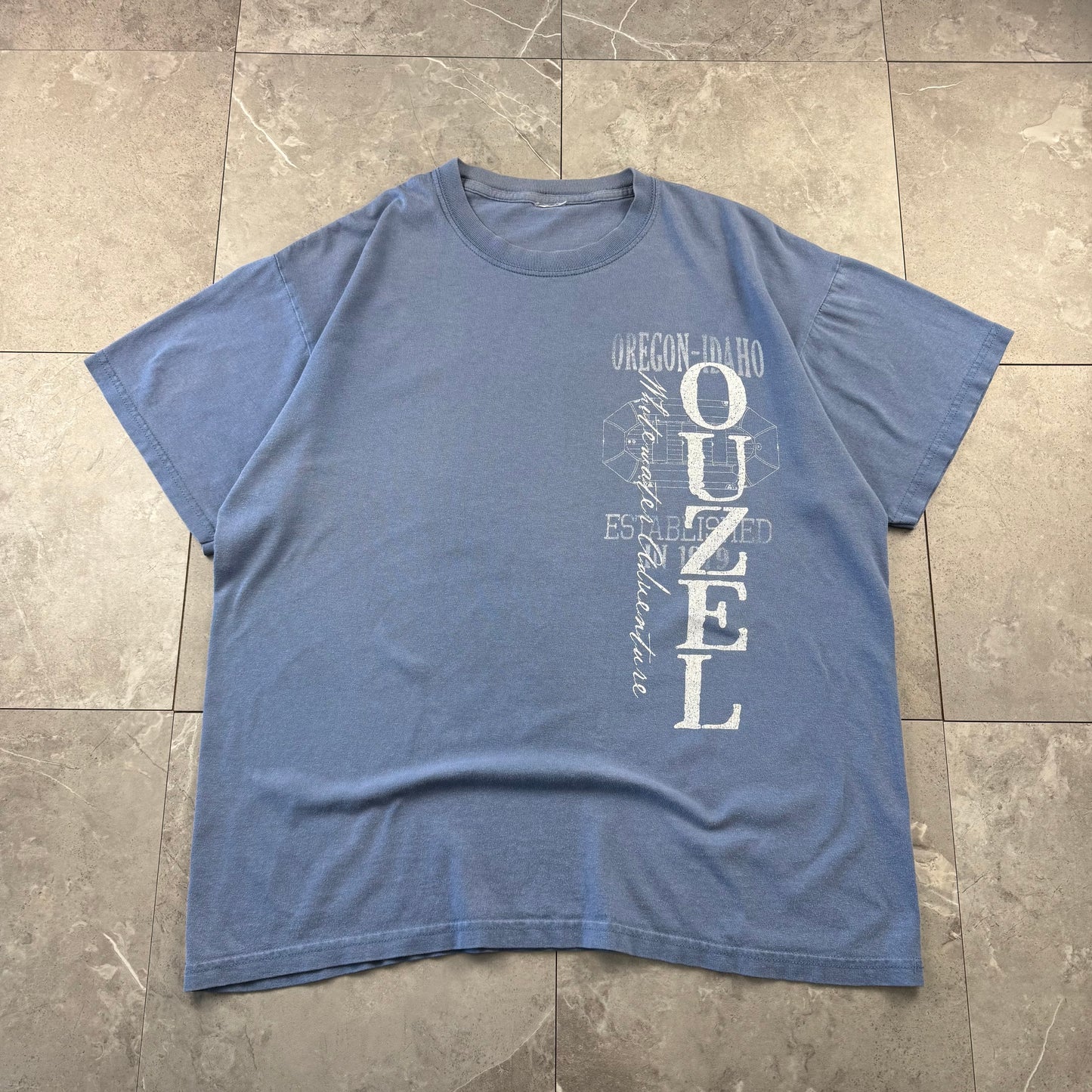 00s Oregon-Idaho Ouzel Blue Graphic T-Shirt