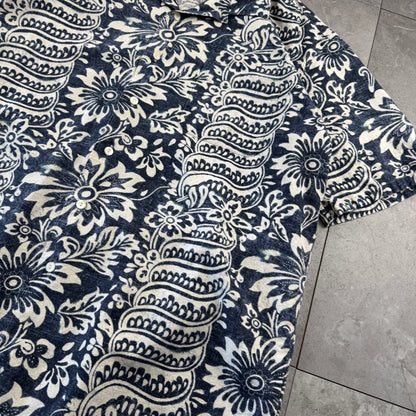 00s Polo by Ralph Lauren Bonnard Navy / Black Paisley Open Collar Shirt