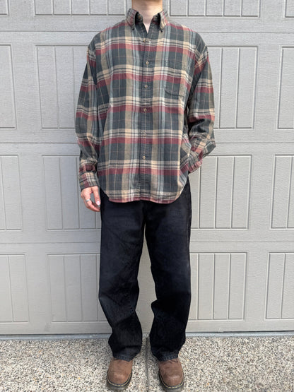 90s Lands' End Checkered Flannel Shirt KiiChain Clothing
