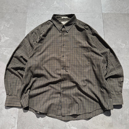 90s Natural Issue Olive Green Checkered Button Down Shirt KiiChain Clothing