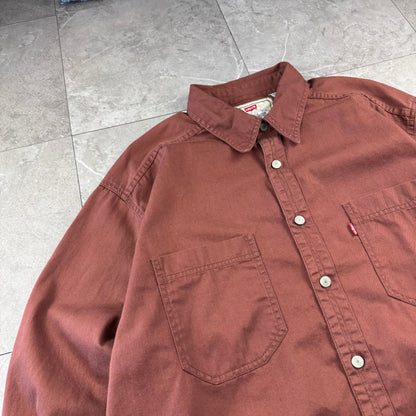 90s-00s Levi's Burgundy Heavyweight Dual Pocket Shirt