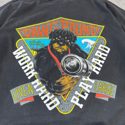 90s DaDawg Made in USA Black Bulldog Graphic Tee