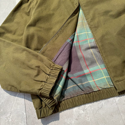 90s-00s Ralph Lauren Olive Green Checkered Lined Swing Top Jacket