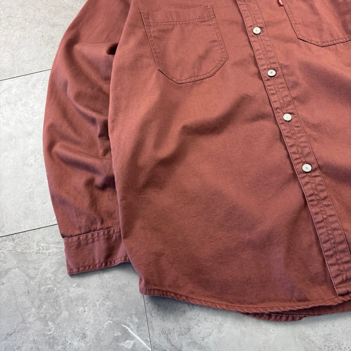 90s-00s Levi's Burgundy Heavyweight Dual Pocket Shirt