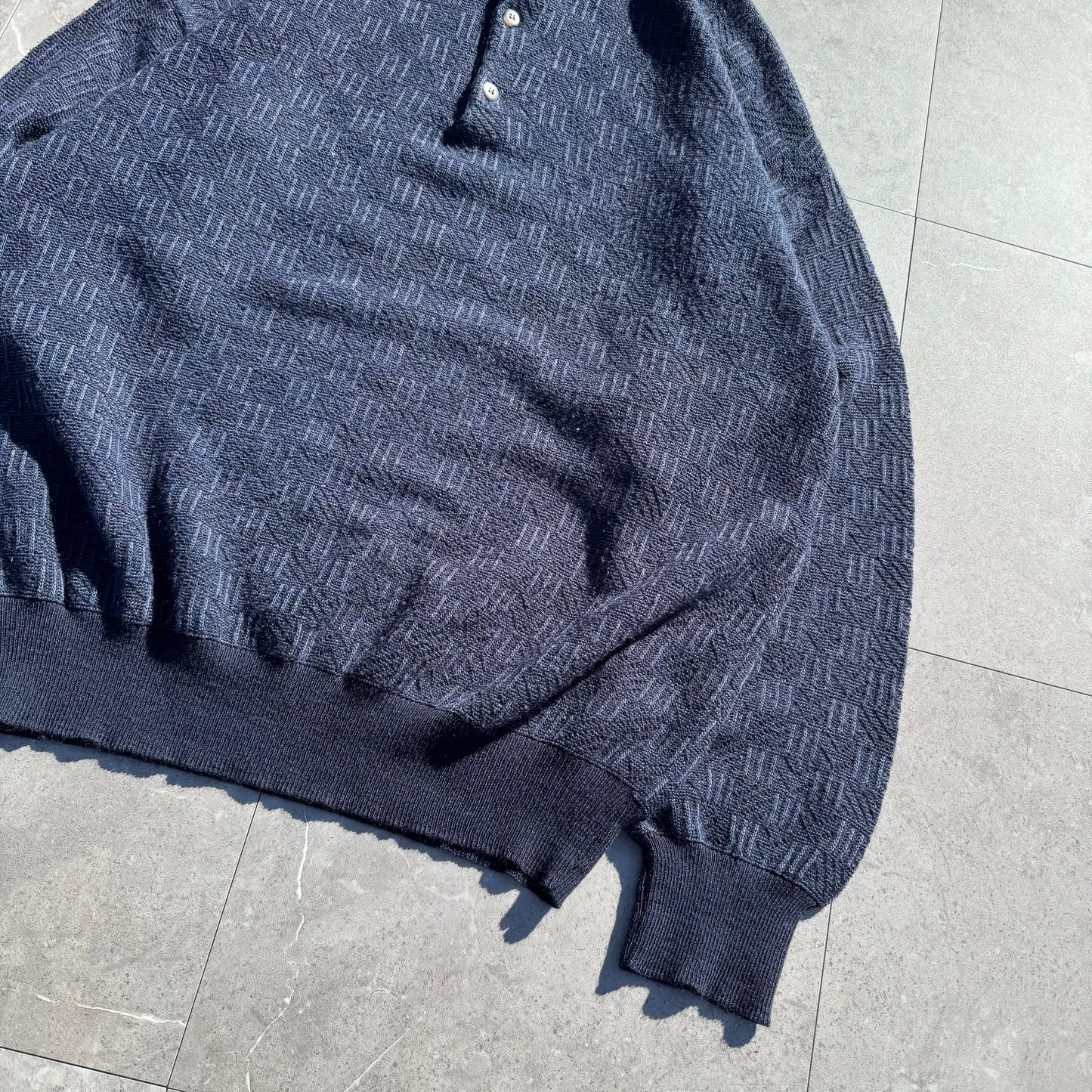 90s Brandini Made in Italy Wool-Blend Knitted Polo Sweater