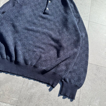 90s Brandini Made in Italy Wool-Blend Knitted Polo Sweater