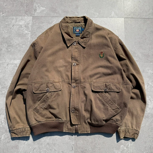 80s Chaps Ralph Lauren Dark Brown Dual Pocket Bomber Jacket