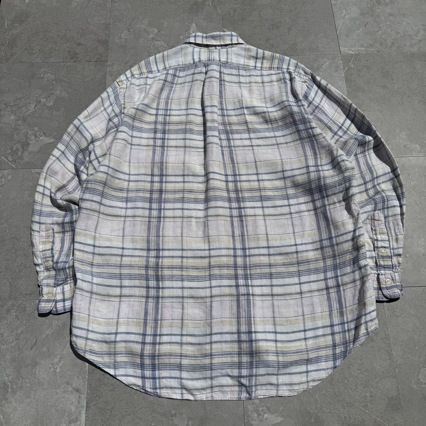 90s Ralph Lauren Checkered Linen Shirt KiiChain Clothing