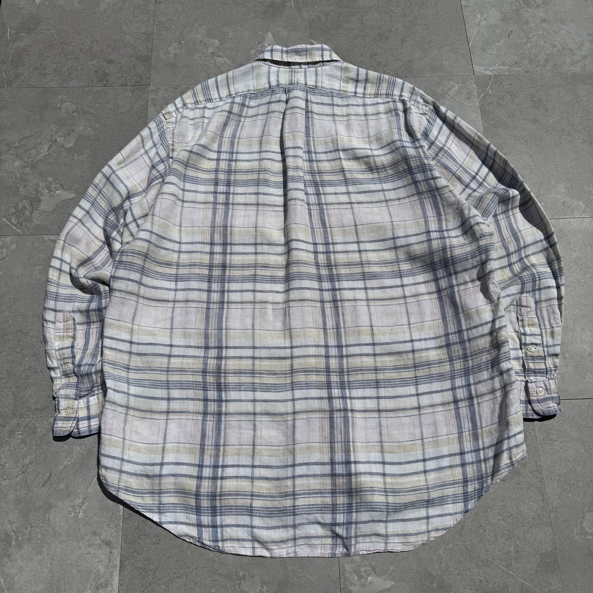 90s Ralph Lauren Checkered Linen Shirt KiiChain Clothing