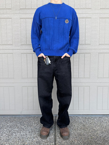90s Claiborne Made in USA Blue Cotton Knit