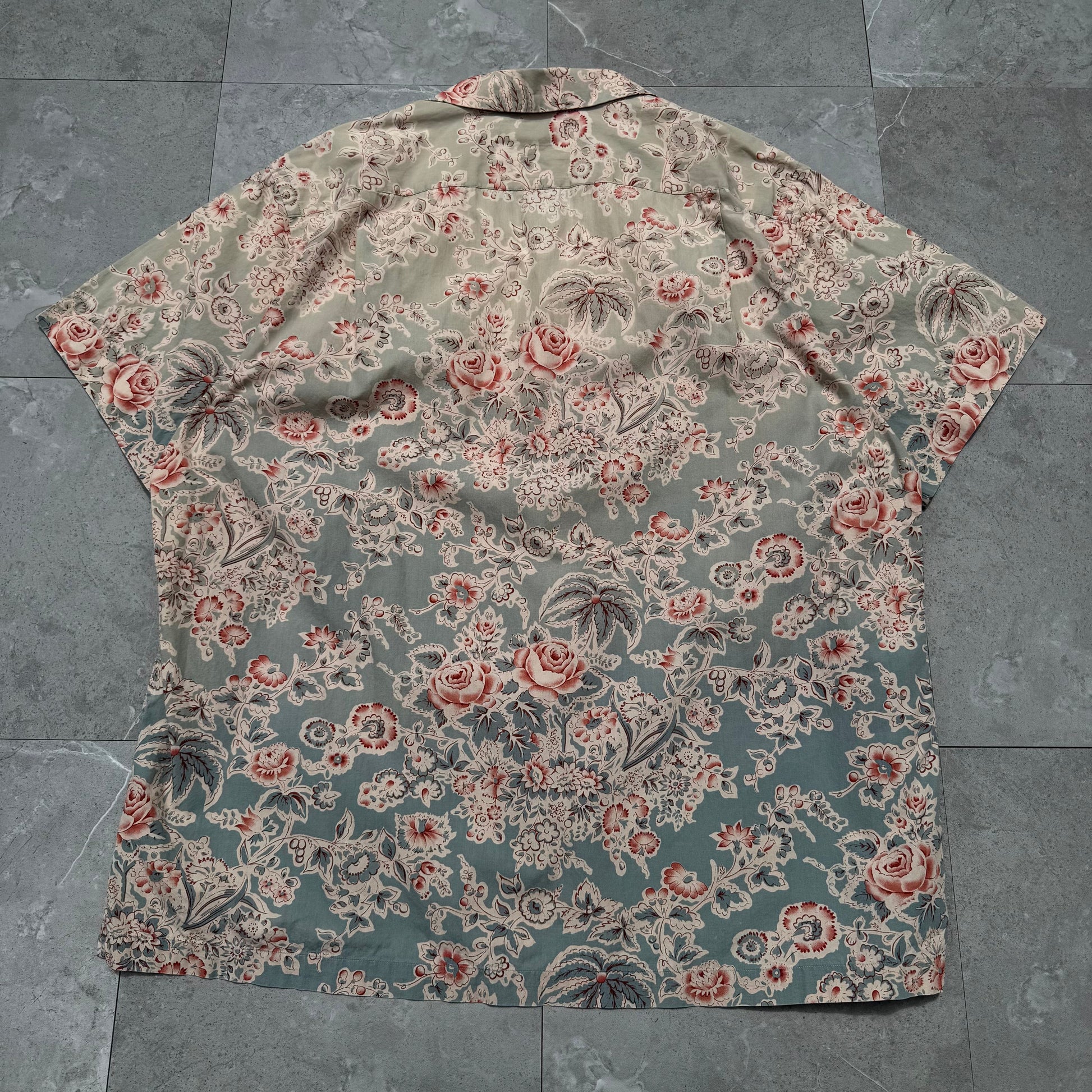 90s-00s Ralph Lauren Rare Floral Graphic Open Collar Shirt KiiChain Clothing