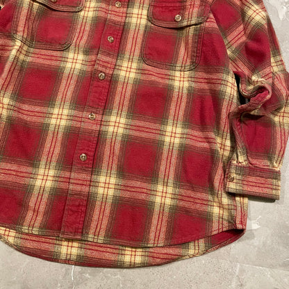 00s Field & Stream Heavyweight Shadow Checkered Plaid Flannel Shirt