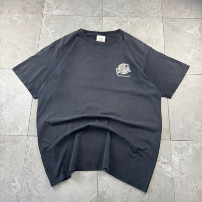 90s-00s Planet Hollywood Made in USA Faded Black Embroidered Logo T-Shirt