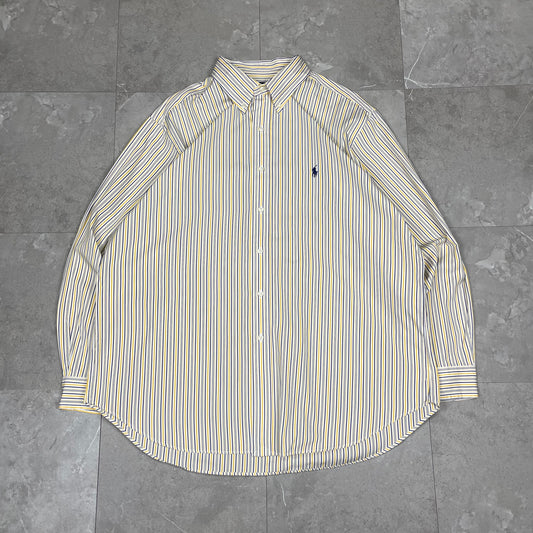 90s Ralph Lauren Classic Fit Yellow Striped Shirt