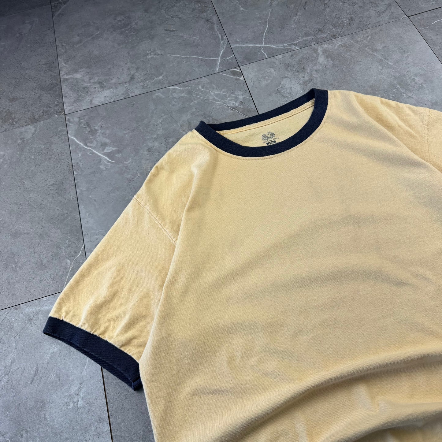 00s Fruit of the Loom Yellow Ringer T-Shirt
