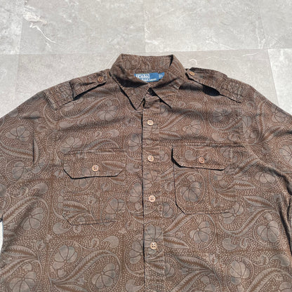 90s Ralph Lauren Military Style Paisley Shirt