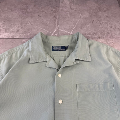 00s Polo by Ralph Lauren Rare Sage Green Open Collar Shirt