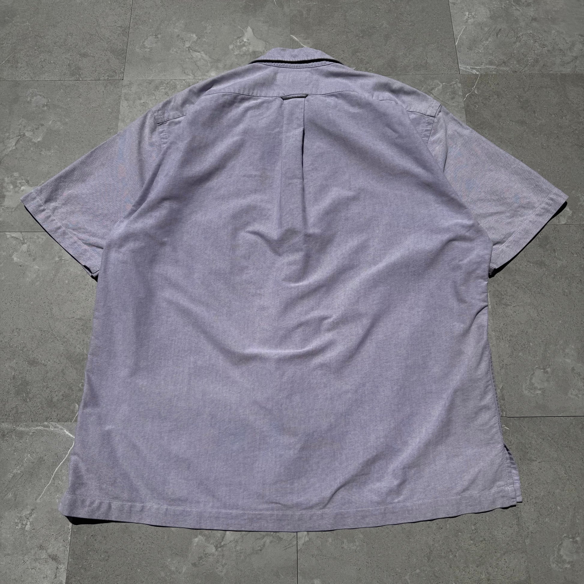 90s-00s Ralph Lauren Caldwell Purple Cotton Pocket Pony Open Collar Shirt KiiChain Clothing