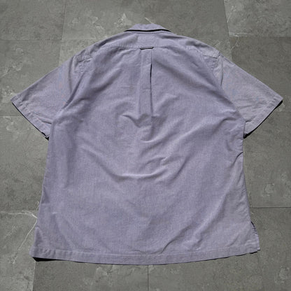 90s-00s Ralph Lauren Caldwell Purple Cotton Pocket Pony Open Collar Shirt KiiChain Clothing