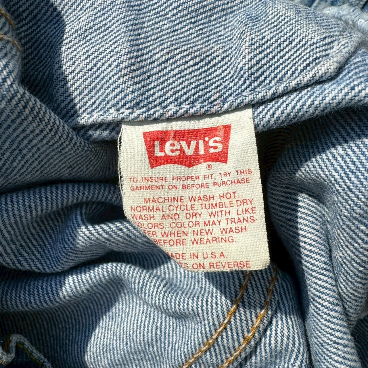 80s-90s Levi's 70507 Type III Made in USA Light Blue Denim Jacket