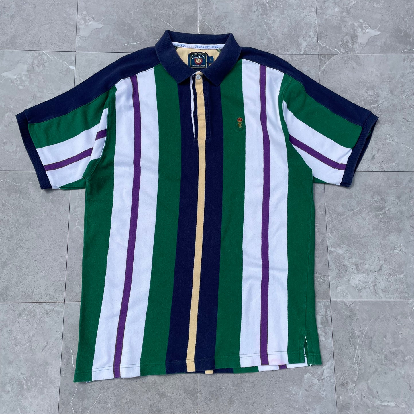 80s Chaps Ralph Lauren Striped Polo Shirt