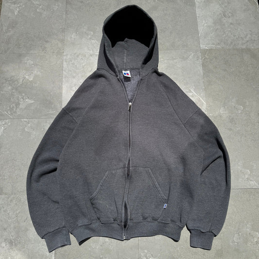 90s Russell Athletic Faded Gray Zip-Up Hoodie KiiChain Clothing