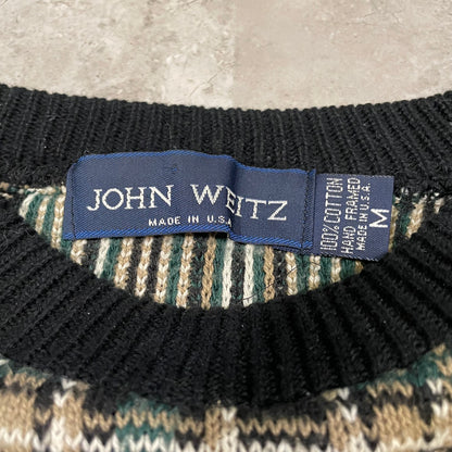 90s John Weitz Made in USA Knitted Cotton Sweater