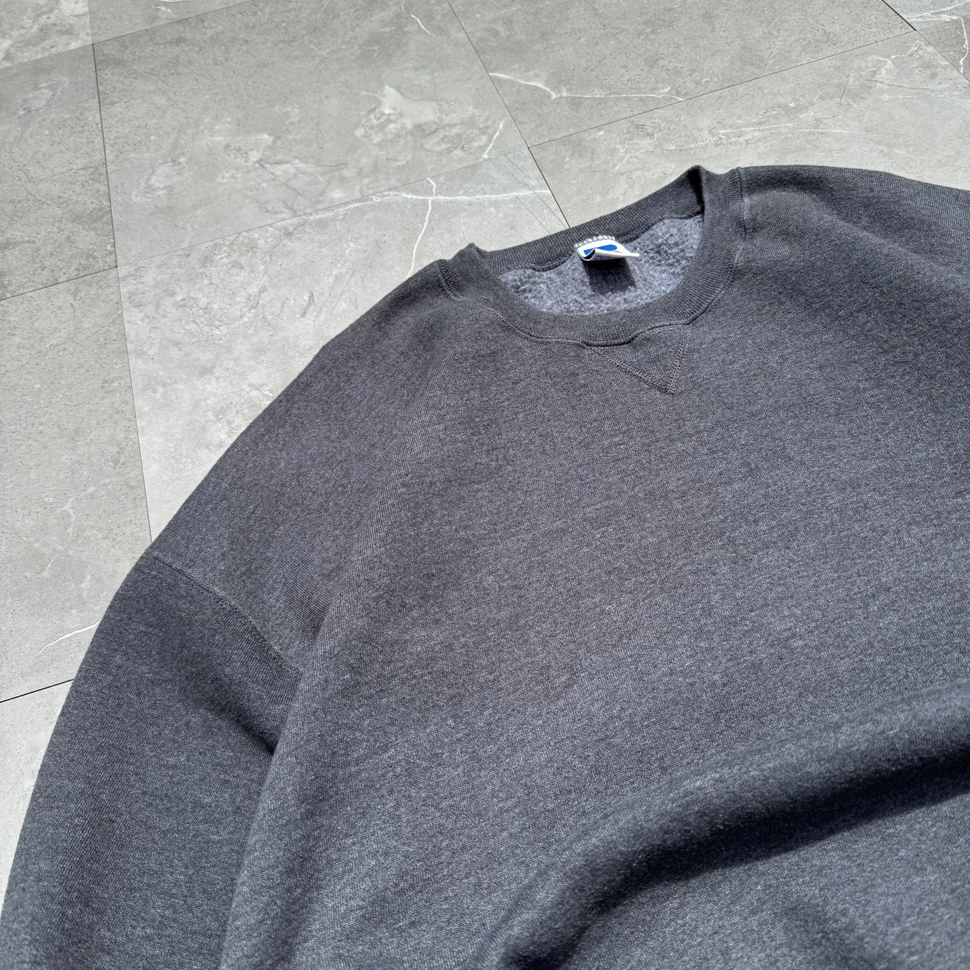 90s Russell Athletic Made in USA Dark Gray Sweatshirt KiiChain Clothing