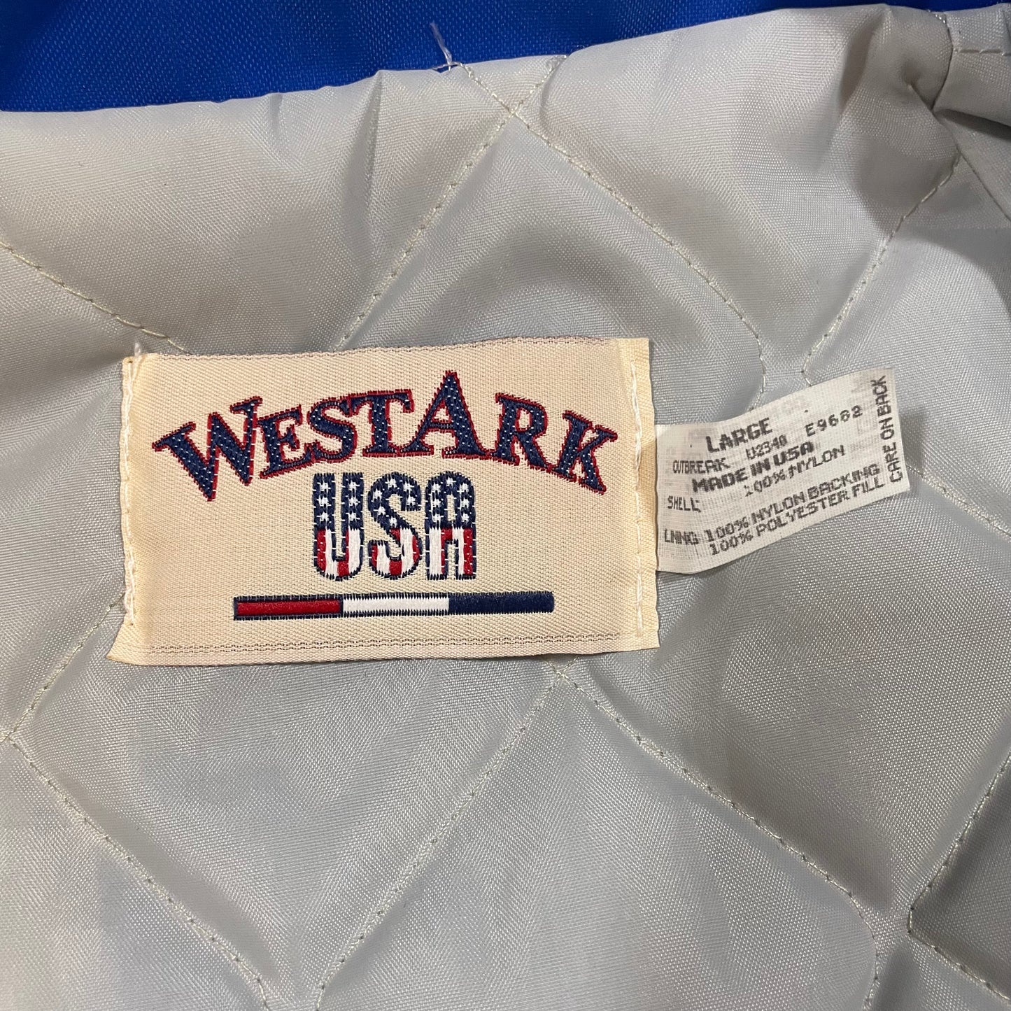 90s WestArk Made in USA Blue Steelworkers Coach Jacket