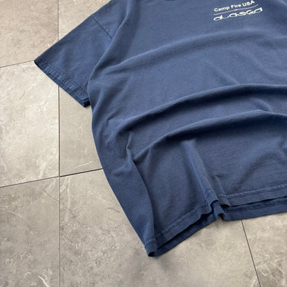 90s-00s Gildan Rolling Since the 60s Camp Fire USA Alaska Navy Bicycle Graphic T-Shirt