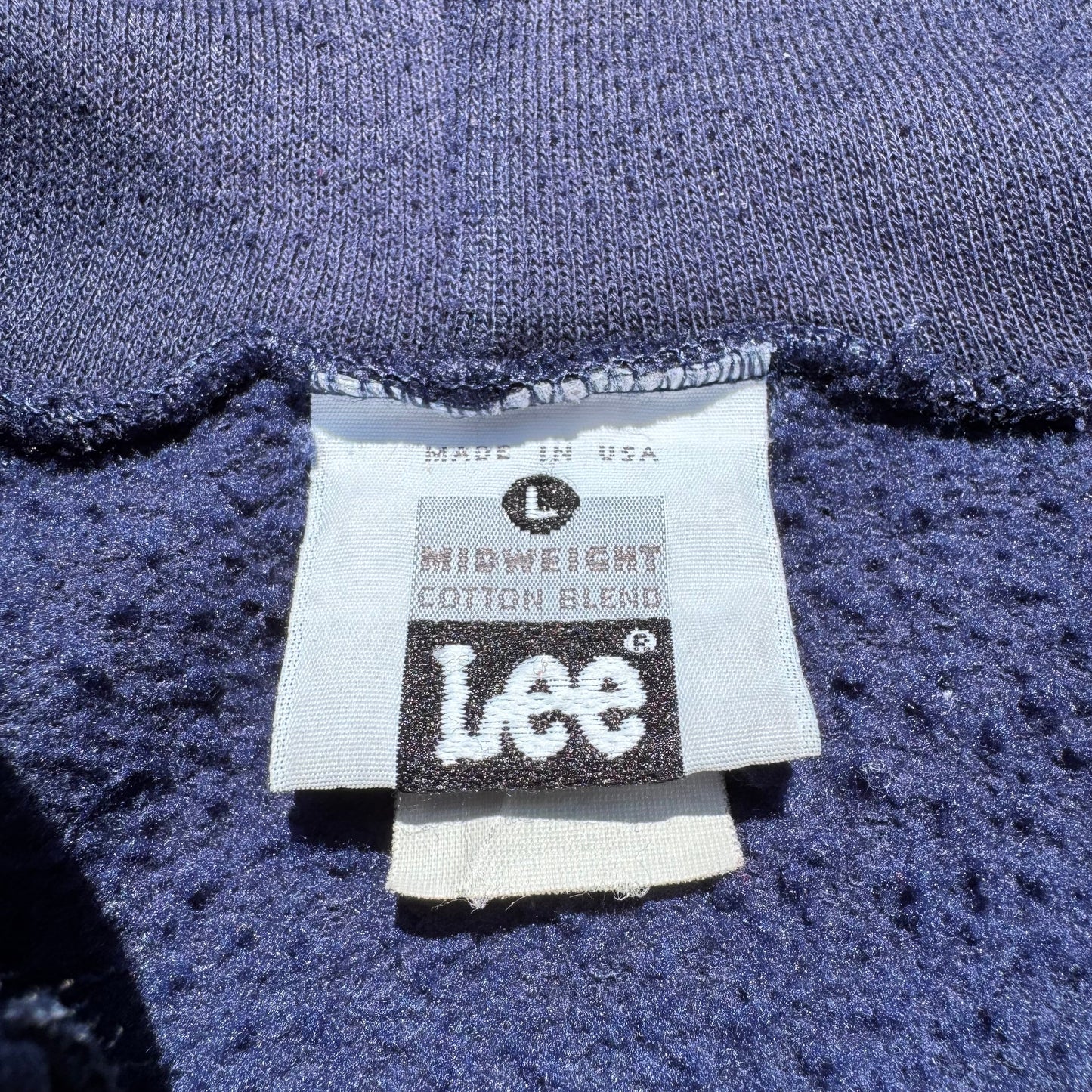 90s Lee Made in USA Navy/Purple Zip-Up Hoodie KiiChain Clothing