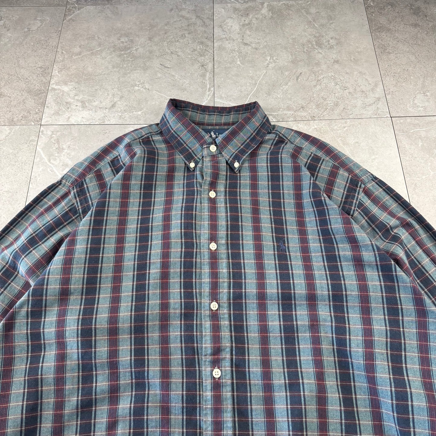 00s Ralph Lauren “Blaire” Striped-Checkered Button Down Shirt
