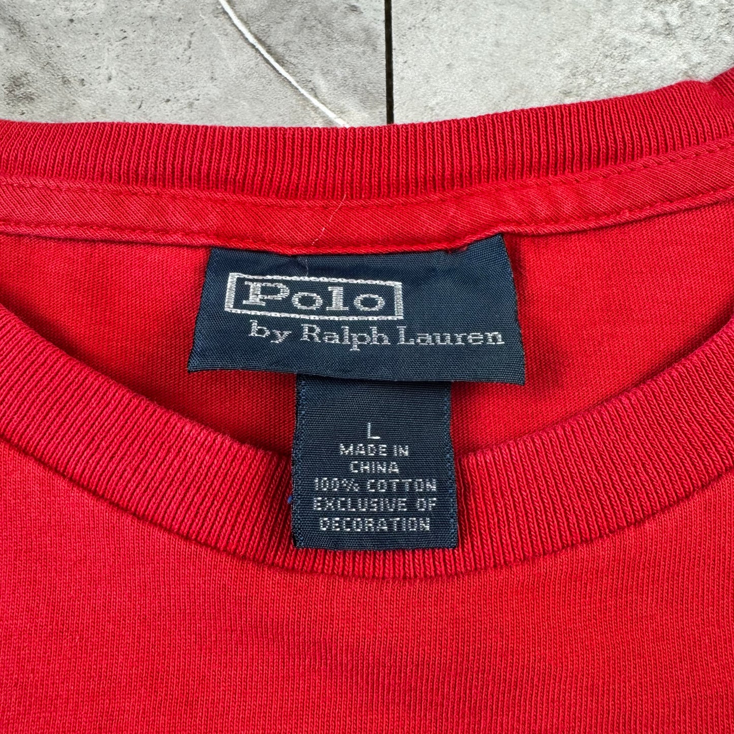 90s Polo by Ralph Lauren Red Logo Single Stitch T-Shirt