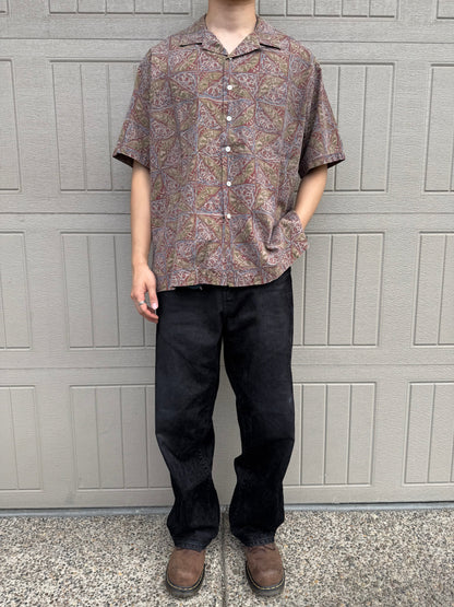 90s-00s Ralph Lauren Caldwell Bird Graphic Paisley Cotton Short Sleeve Shirt KiiChain Clothing