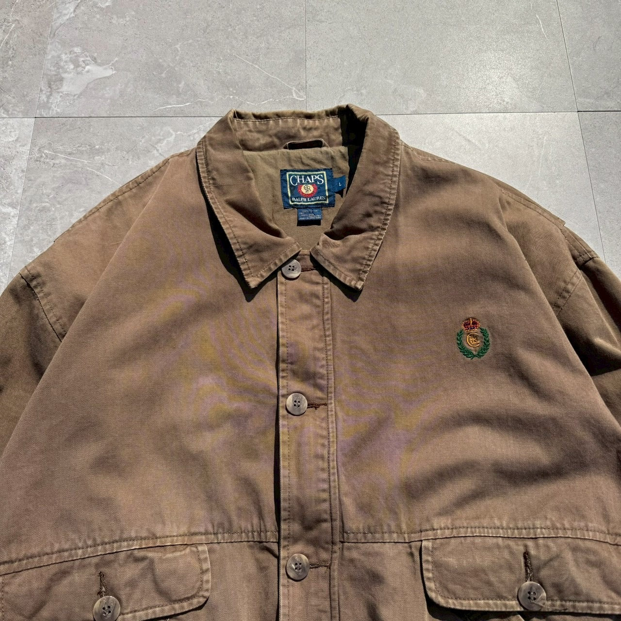 80s Chaps Ralph Lauren Dark Brown Dual Pocket Bomber Jacket