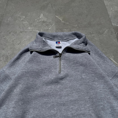 90s Russell Athletic Made in USA Half-Zip Gray Sweatshirt KiiChain Clothing