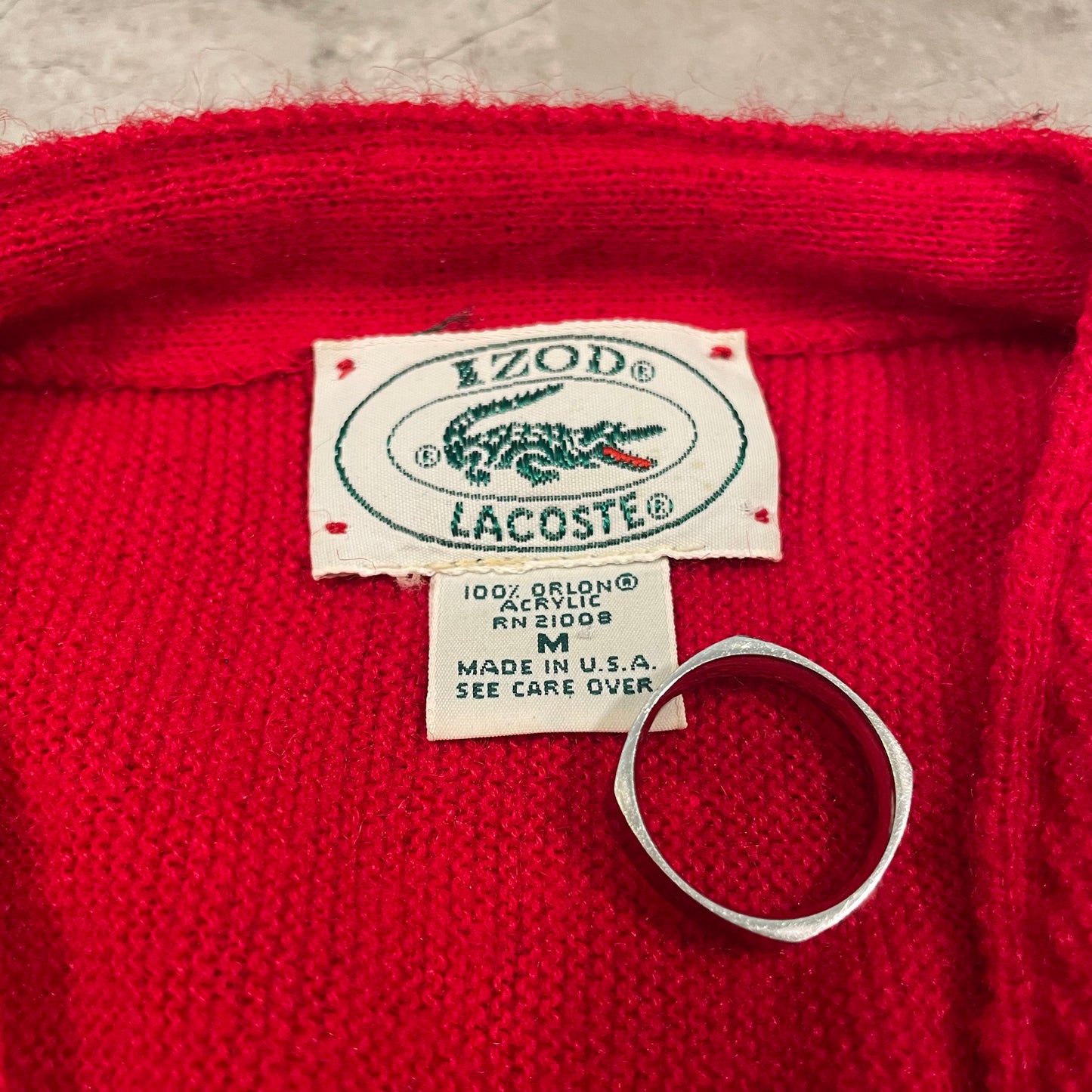 80s Izod Lacoste Made in USA Acrylic Cardigan