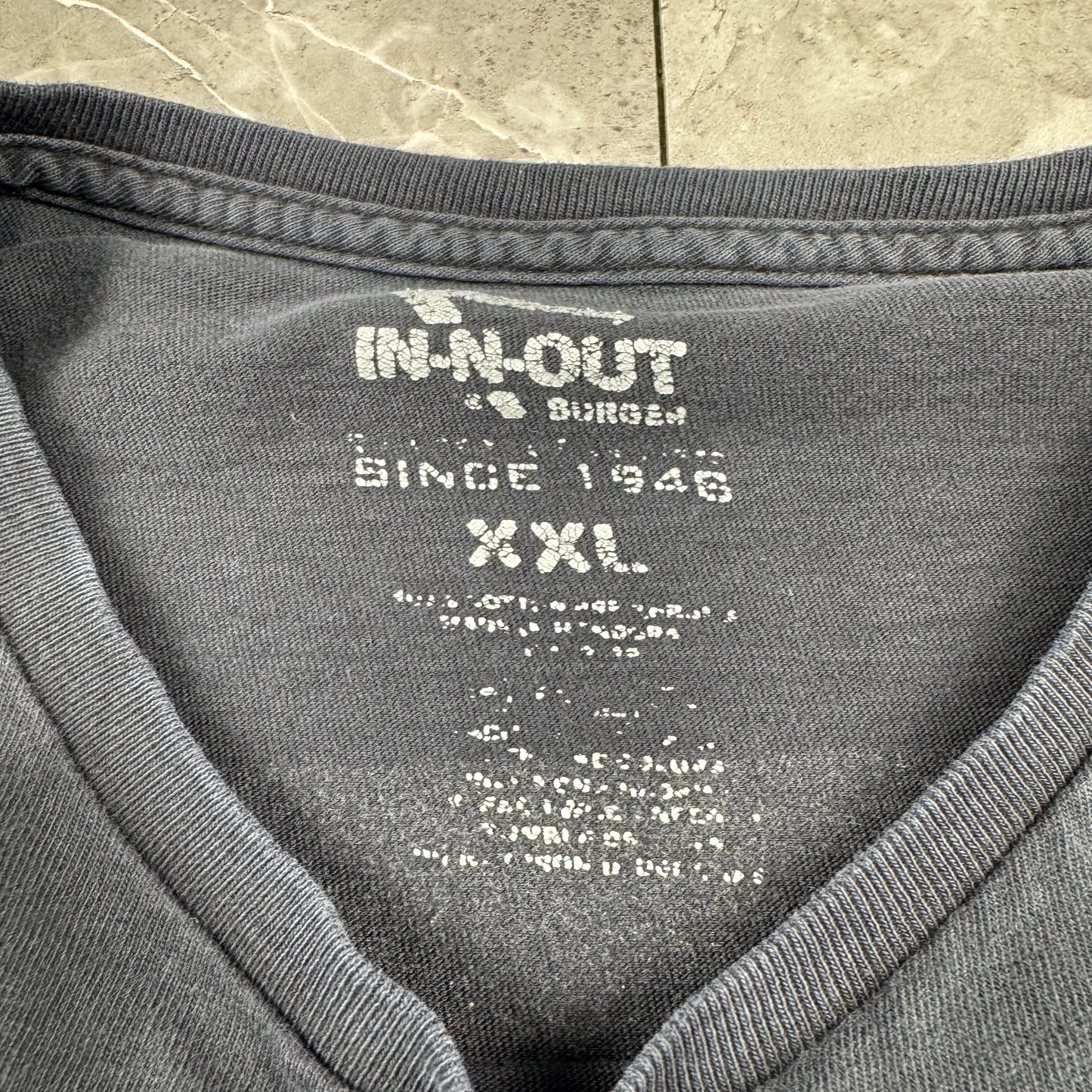 00s In-N-Out Burger 70th Anniversary Faded Black Graphic T-Shirt